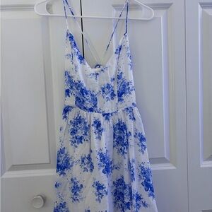 Floral Blue and White Mini Dress